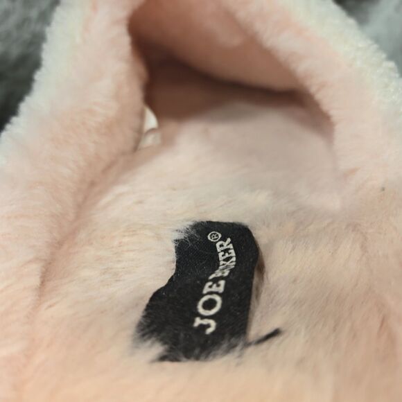 Joe Boxer Nordstrom XL 11-12 Pink Cowboy Wink/Smiley Faux Fur Lined Slippers - Picture 8 of 10